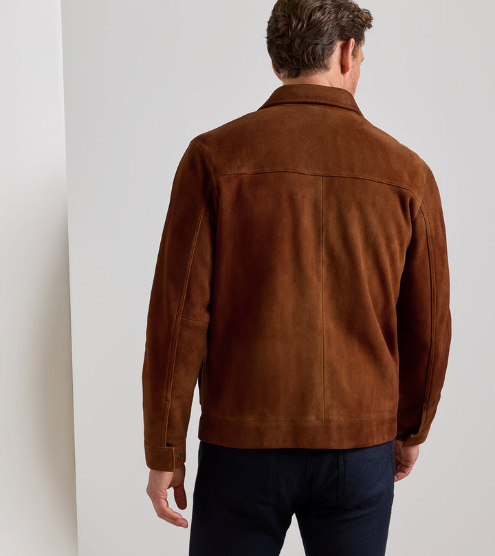 Peter Millar Deerskin Suede Jacket: Saddle