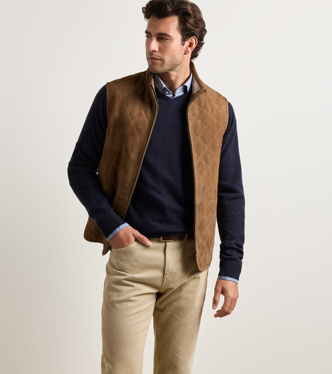 Peter Millar Essex Suede Vest: Sawgrass