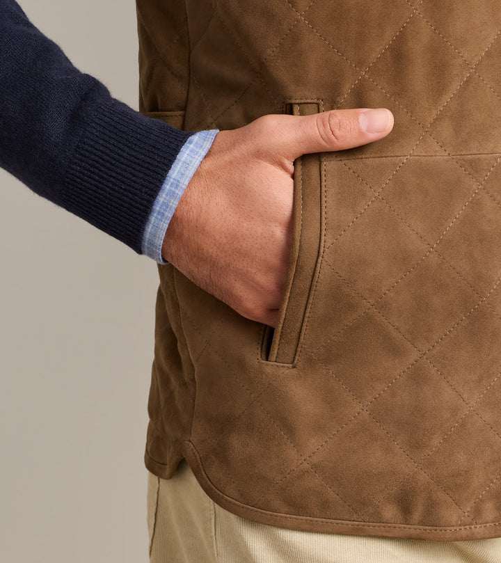 Peter Millar Essex Suede Vest: Sawgrass