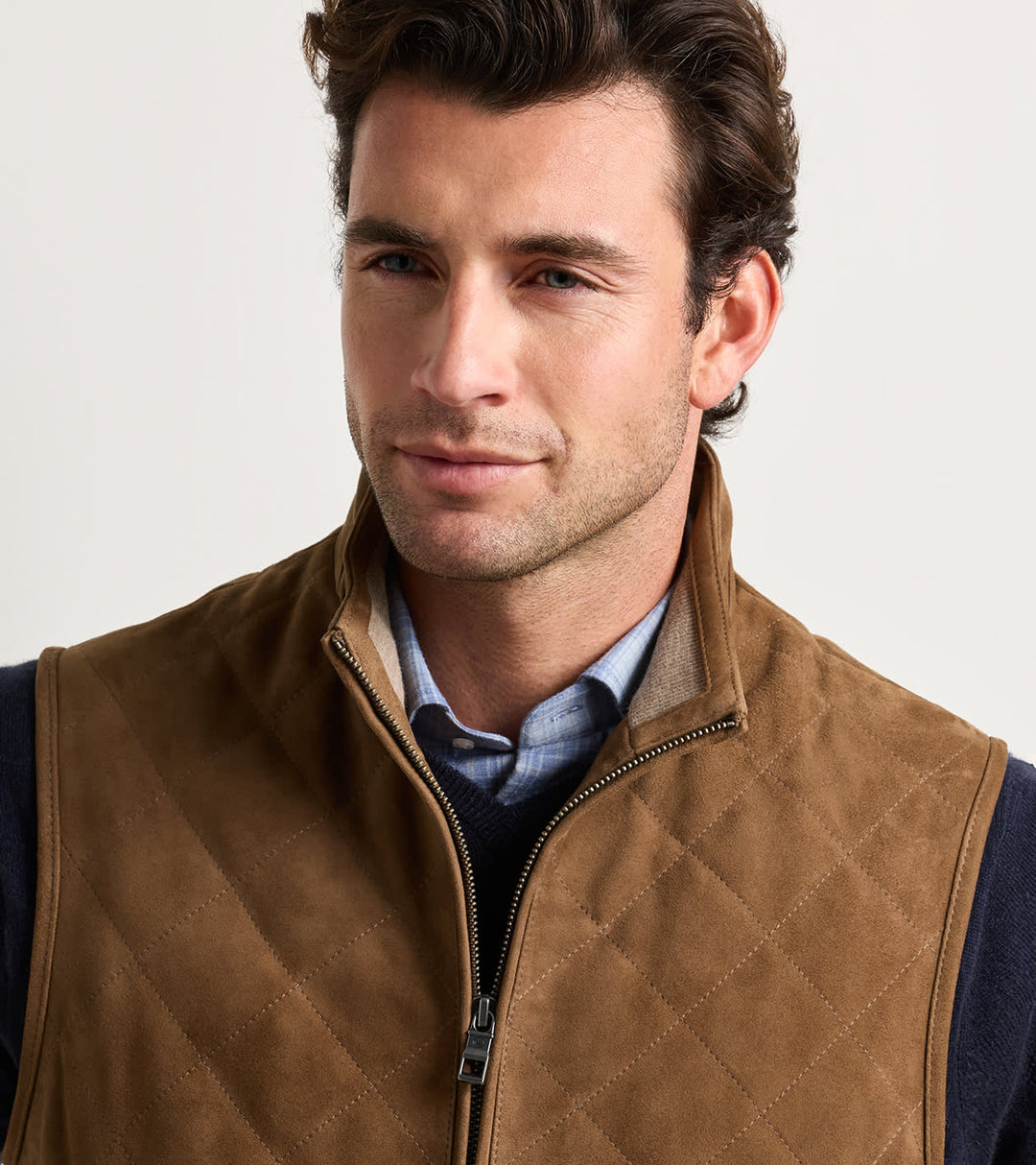 Peter Millar Essex Suede Vest: Sawgrass