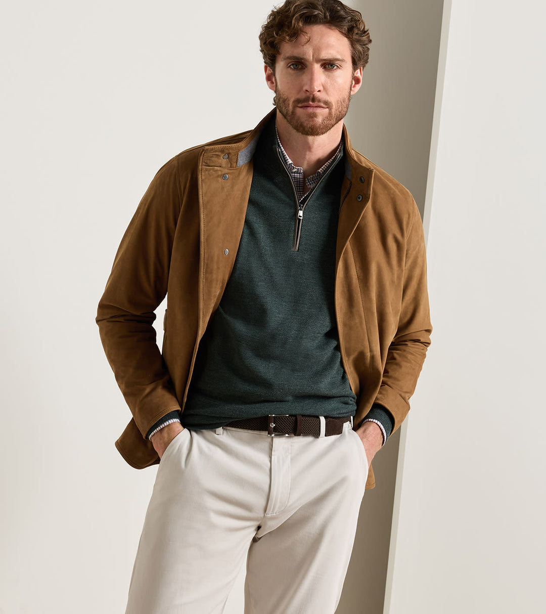 Peter Millar Norwalk Nubuck Coat: Dark Amber
