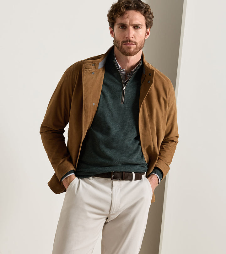 Peter Millar Norwalk Nubuck Coat: Dark Amber