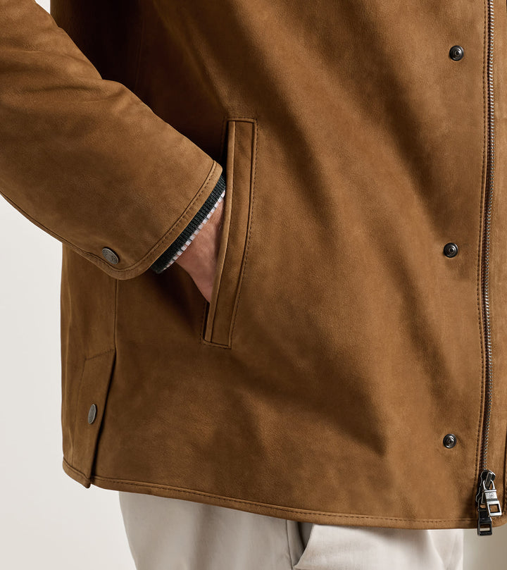 Peter Millar Norwalk Nubuck Coat: Dark Amber
