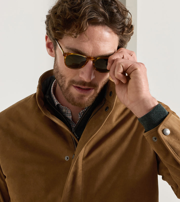 Peter Millar Norwalk Nubuck Coat: Dark Amber