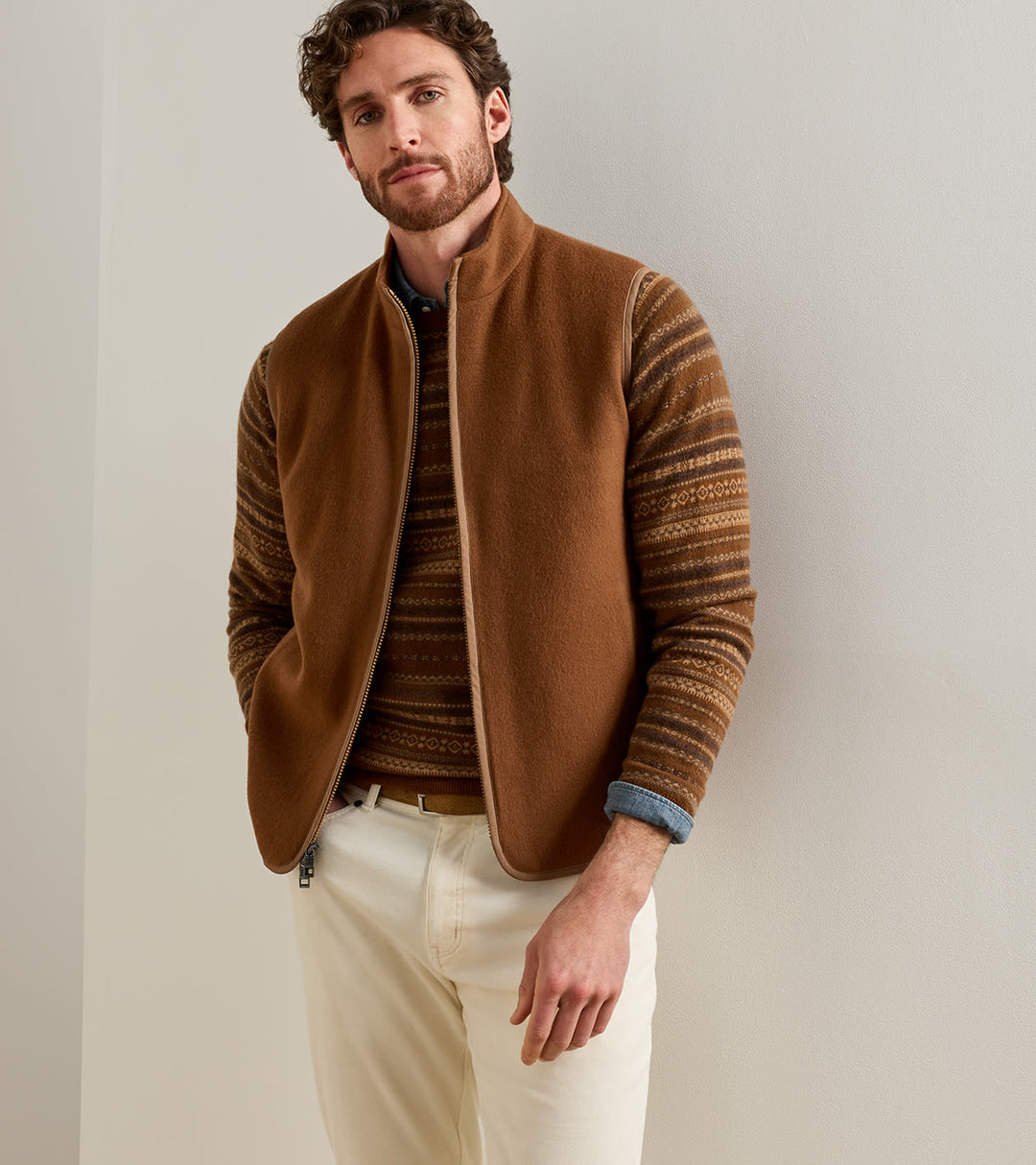 Peter Millar Crown Flex Merino Vest: Dark Amber
