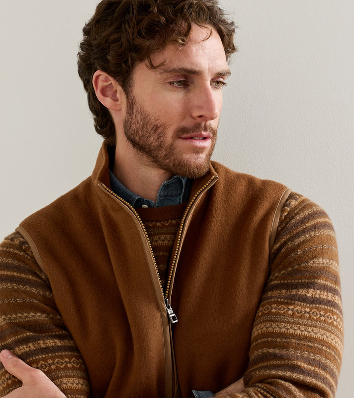 Peter Millar Crown Flex Merino Vest: Dark Amber