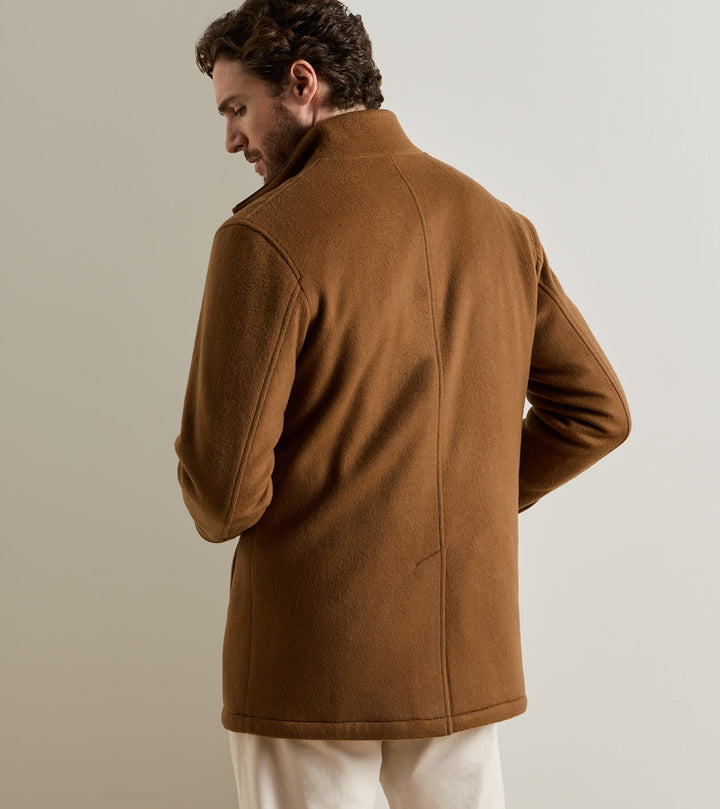 Peter Millar Crown Flex Merino City Coat: Dark Amber