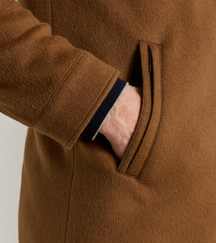 Peter Millar Crown Flex Merino City Coat: Dark Amber