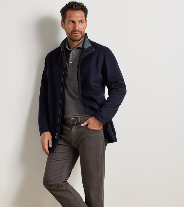 Peter Millar Crown Flex Merino City Coat: Navy
