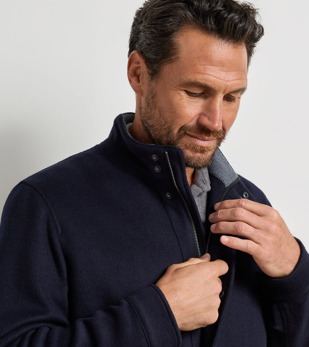 Peter Millar Crown Flex Merino City Coat: Navy