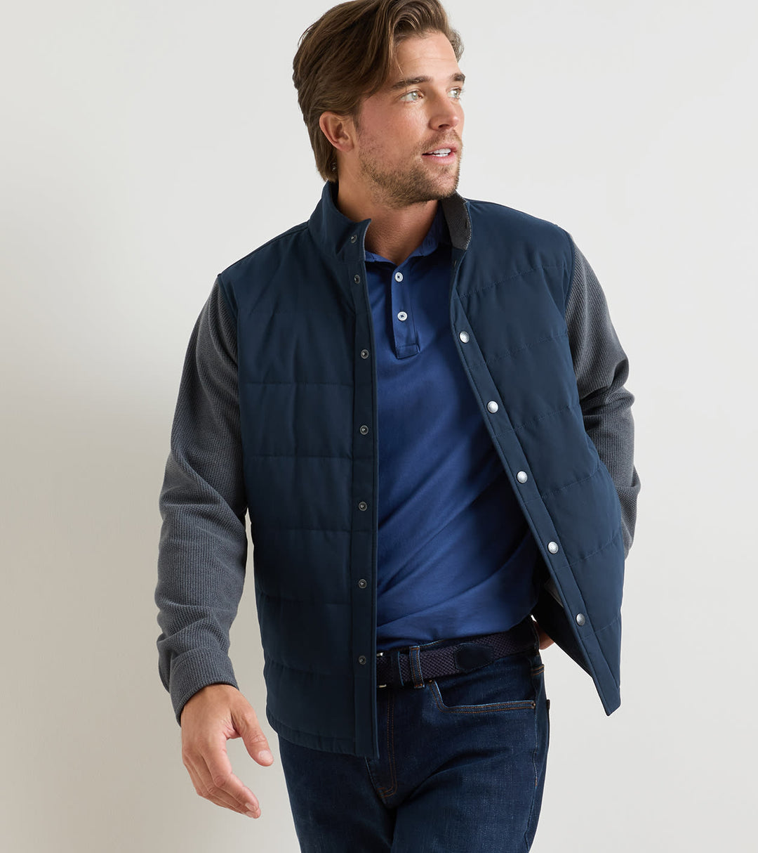 Peter Millar Bedford Hybrid Snap Jacket: Dark Navy