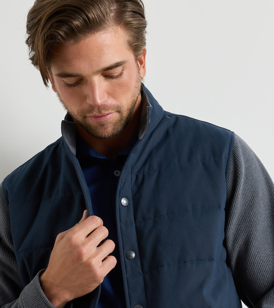 Peter Millar Bedford Hybrid Snap Jacket: Dark Navy