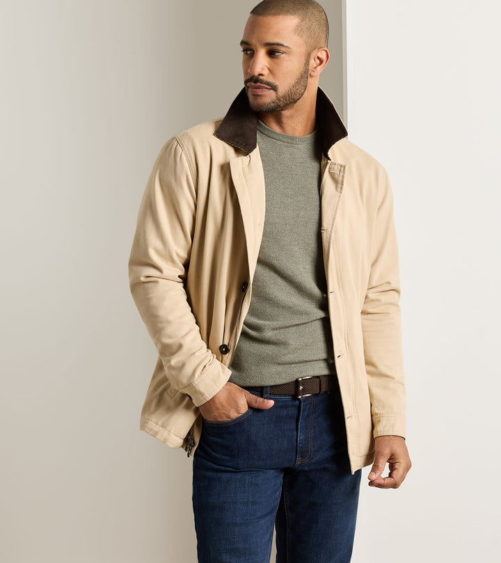 Peter Millar Chatham Cotton Cashmere Coat: Sand