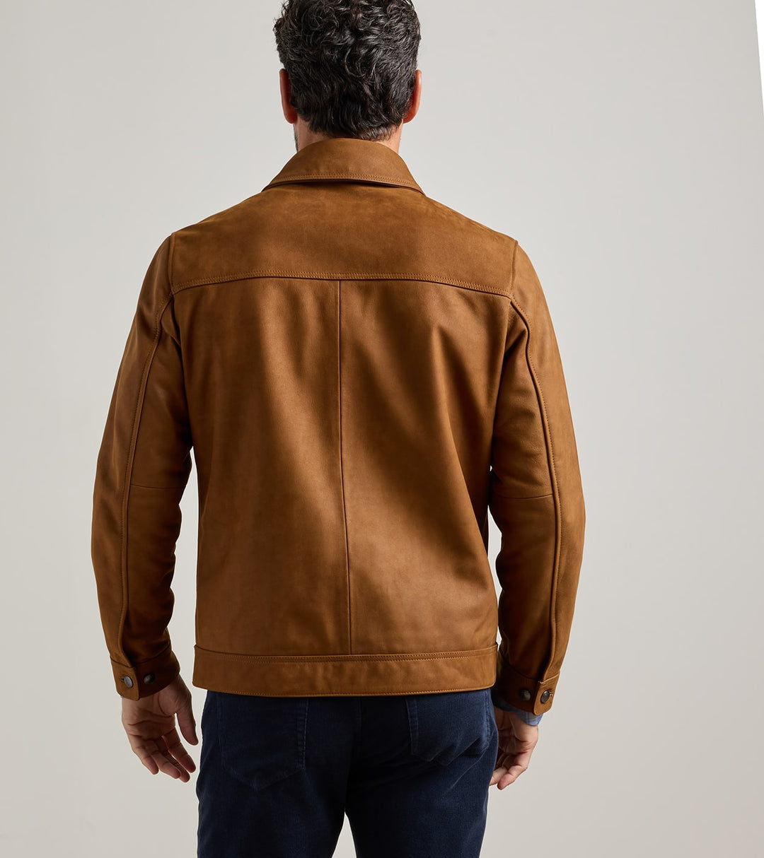 Peter Millar Jackson Leather Jacket: Whiskey