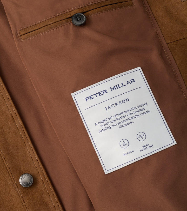 Peter Millar Jackson Leather Jacket: Whiskey