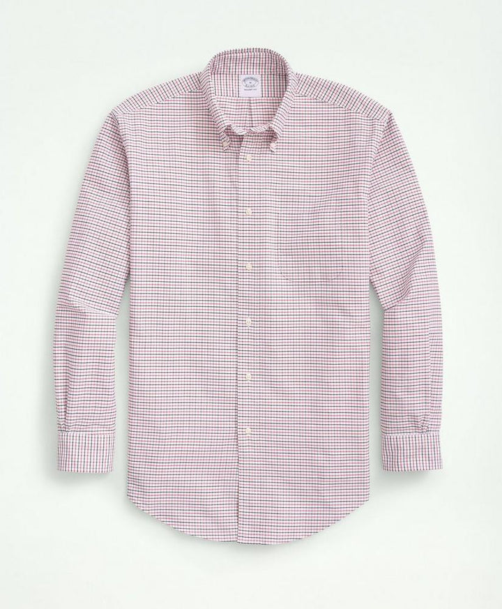 Brooks Brothers Original Polo Button-Down Oxford Tattersall: Red