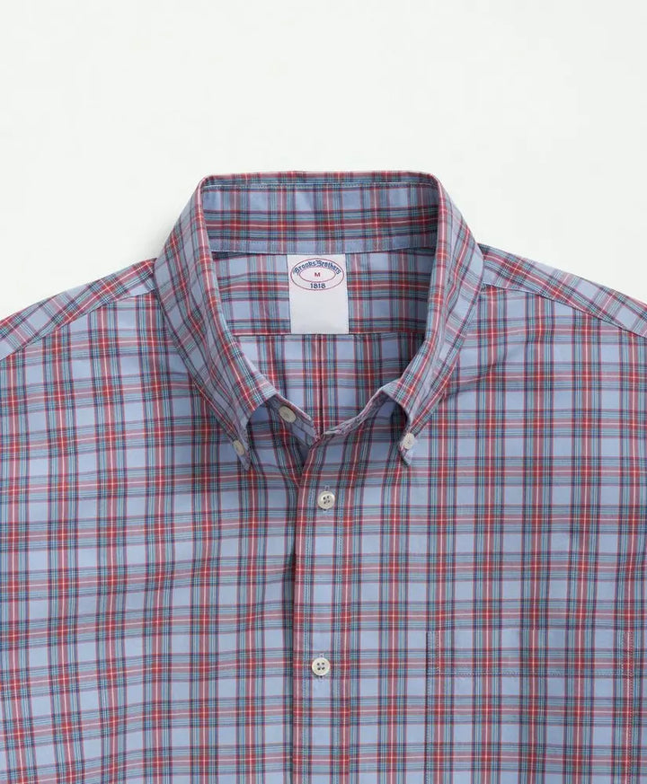 Brooks Brothers Faded Tartans Sport Shirt: Open Blue