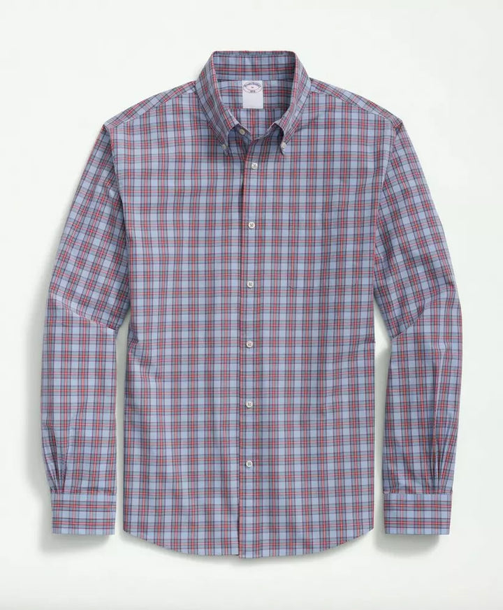 Brooks Brothers Faded Tartans Sport Shirt: Open Blue