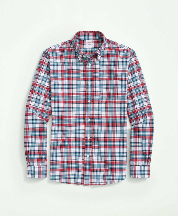 Brooks Brothers Archival Brushed Twill Plaid Shirt: Ivory Multi