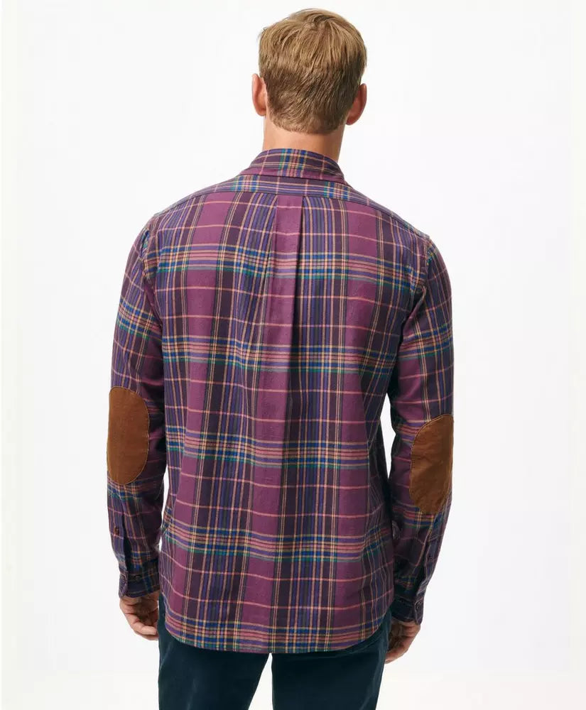 Brooks Brothers Regular Fit Cotton-Cashmere Sport Shirt in Plaid Flannel: Dark Purple