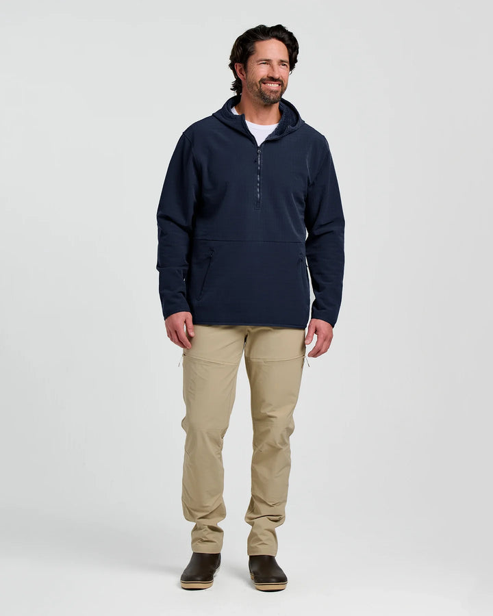 Free Fly Men's Gridback Fleece Anorak Hoodie: Deep Navy