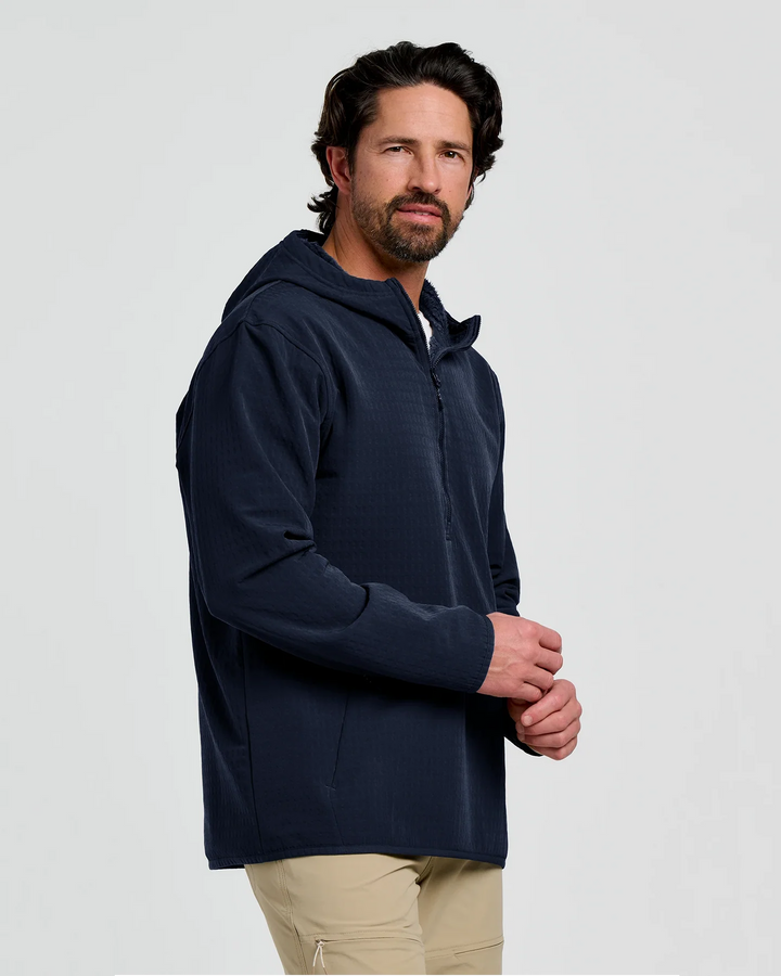 Free Fly Men's Gridback Fleece Anorak Hoodie: Deep Navy
