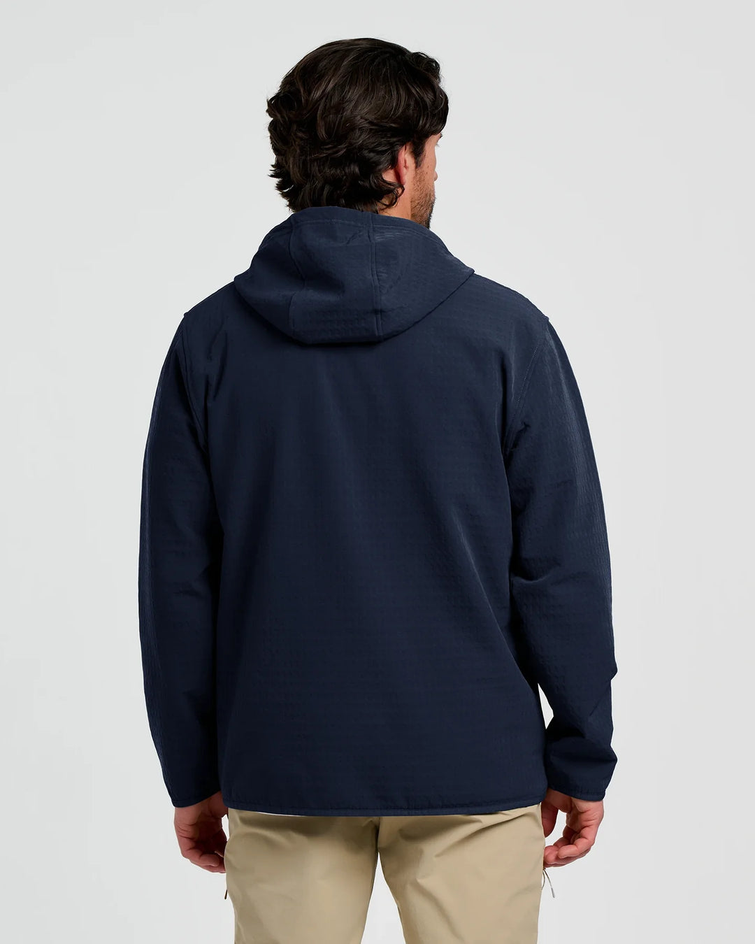 Free Fly Men's Gridback Fleece Anorak Hoodie: Deep Navy