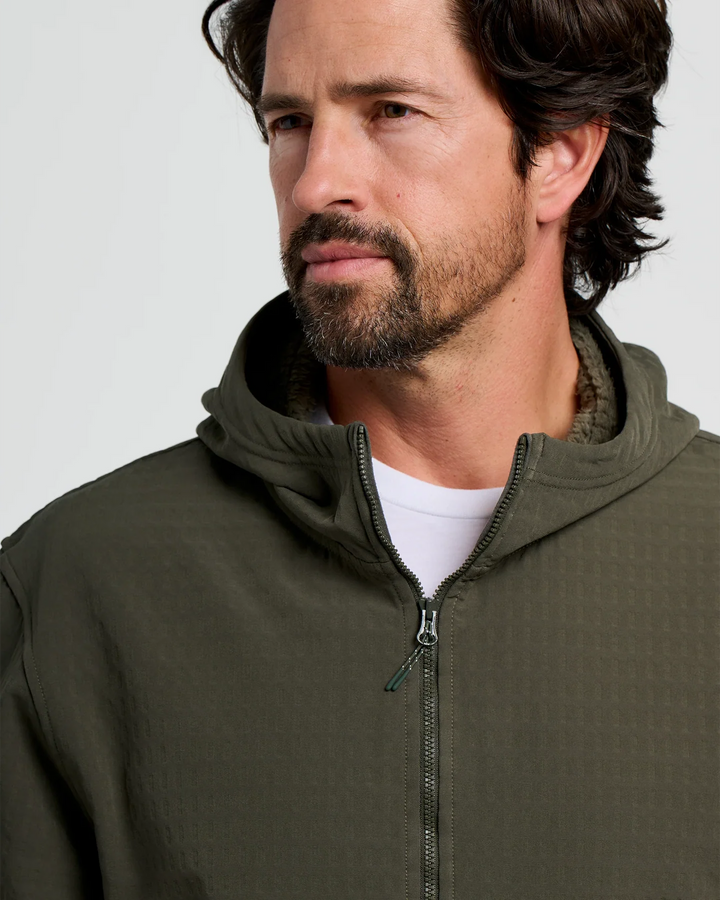 Free Fly Men's Gridback Fleece Anorak Hoodie: Dark Forest