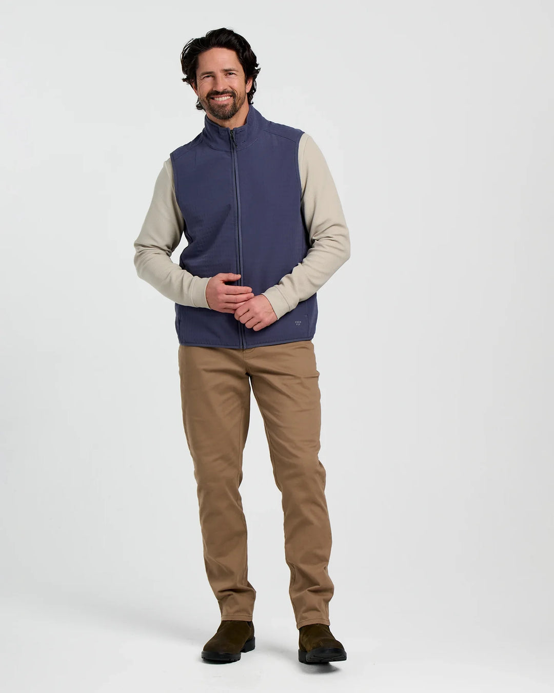 Free Fly Men's Gridback Fleece Vest: Storm Cloud
