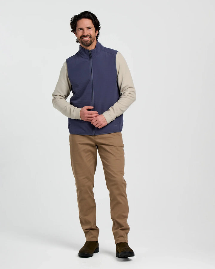 Free Fly Men's Gridback Fleece Vest: Storm Cloud