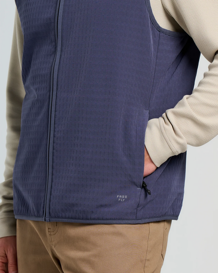 Free Fly Men's Gridback Fleece Vest: Storm Cloud