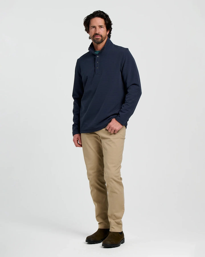 Free Fly Men's Gridback Fleece Snap Pullover: Deep Navy