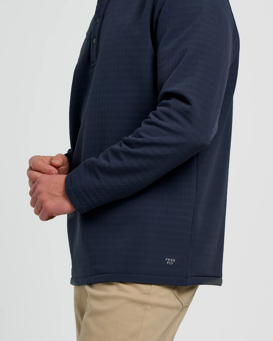 Free Fly Men's Gridback Fleece Snap Pullover: Deep Navy