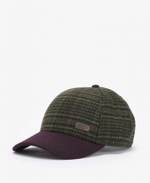 Barbour Clyde Sports Cap: Brown/Olive Plaid