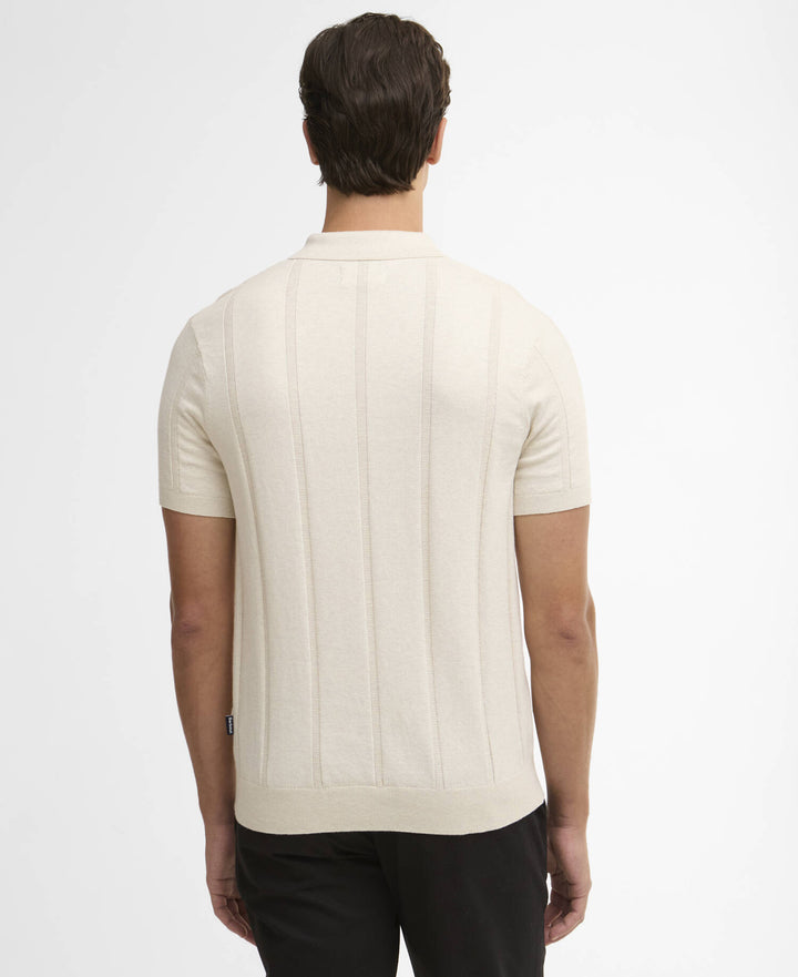 Barbour Wellburn Knitted Polo Shirt: Oatmeal