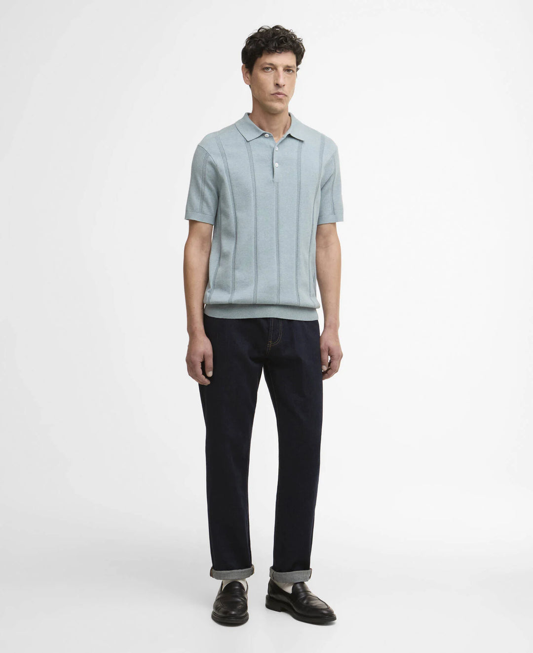 Barbour Wellburn Knitted Polo Shirt: Slate