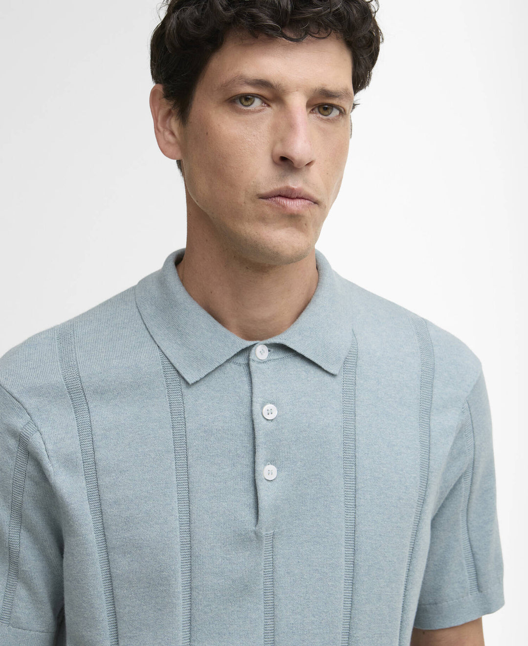 Barbour Wellburn Knitted Polo Shirt: Slate