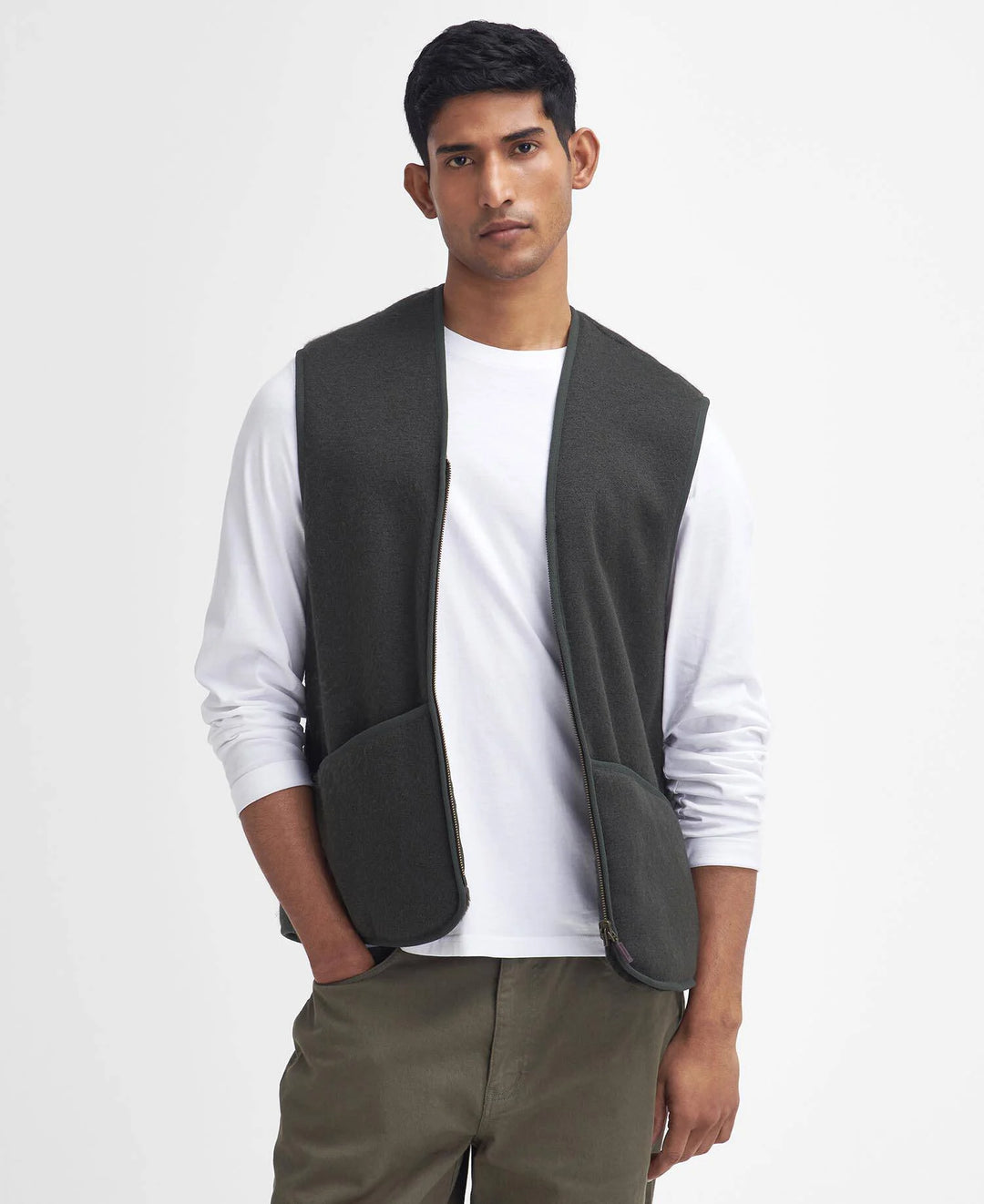 Barbour Warm Pile Zip-In Liner: Sage