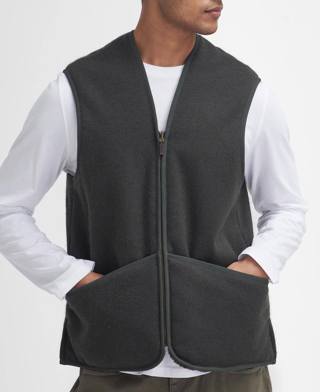 Barbour Warm Pile Zip-In Liner: Sage