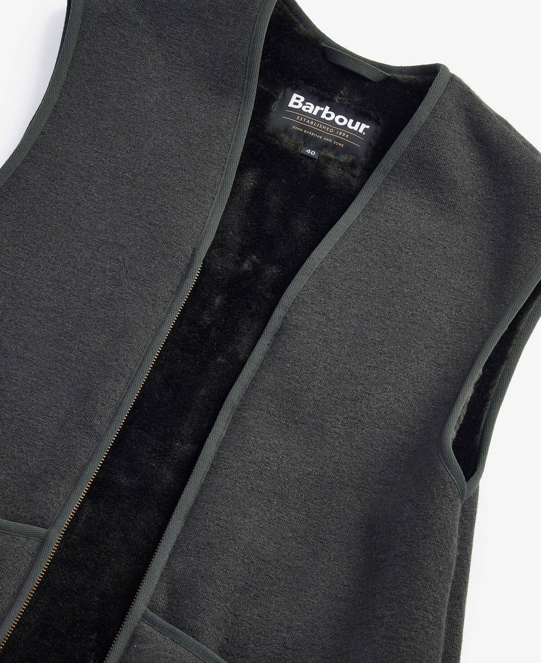 Barbour Warm Pile Zip-In Liner: Sage