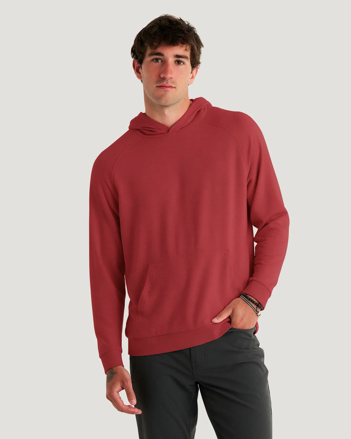Free Fly Men's Bamboo Lightweight Fleece Hoodie: Red Currant