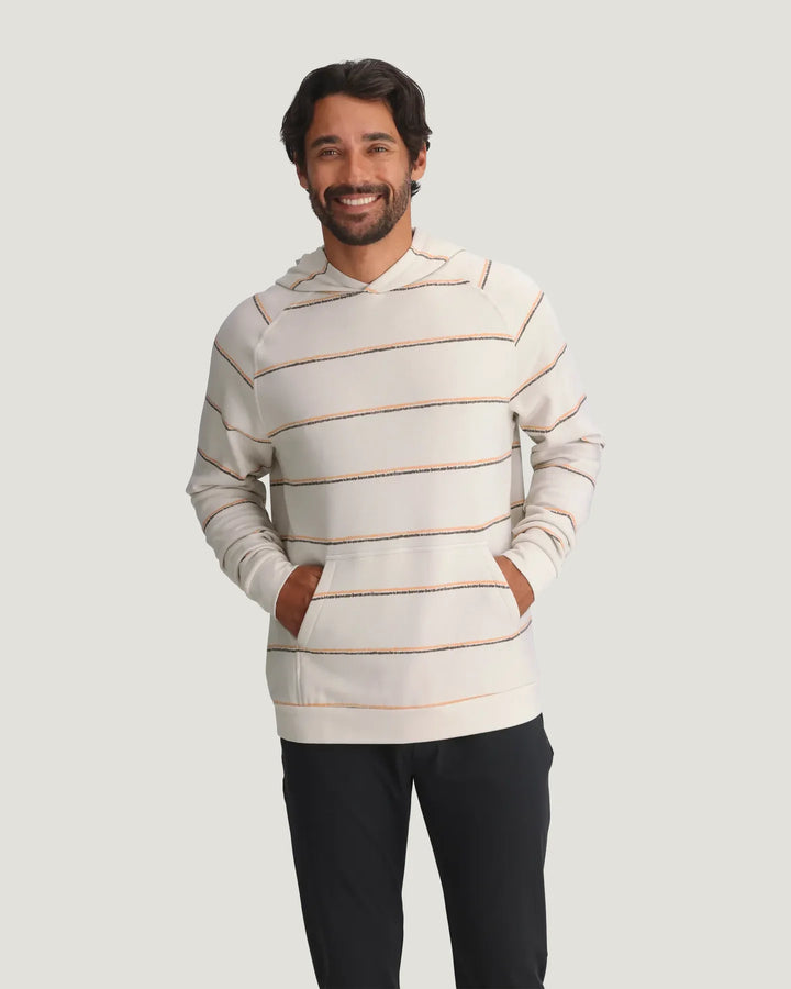 Free Fly Men's Bamboo Lightweight Fleece Hoodie: Dash Double Stripe Birch
