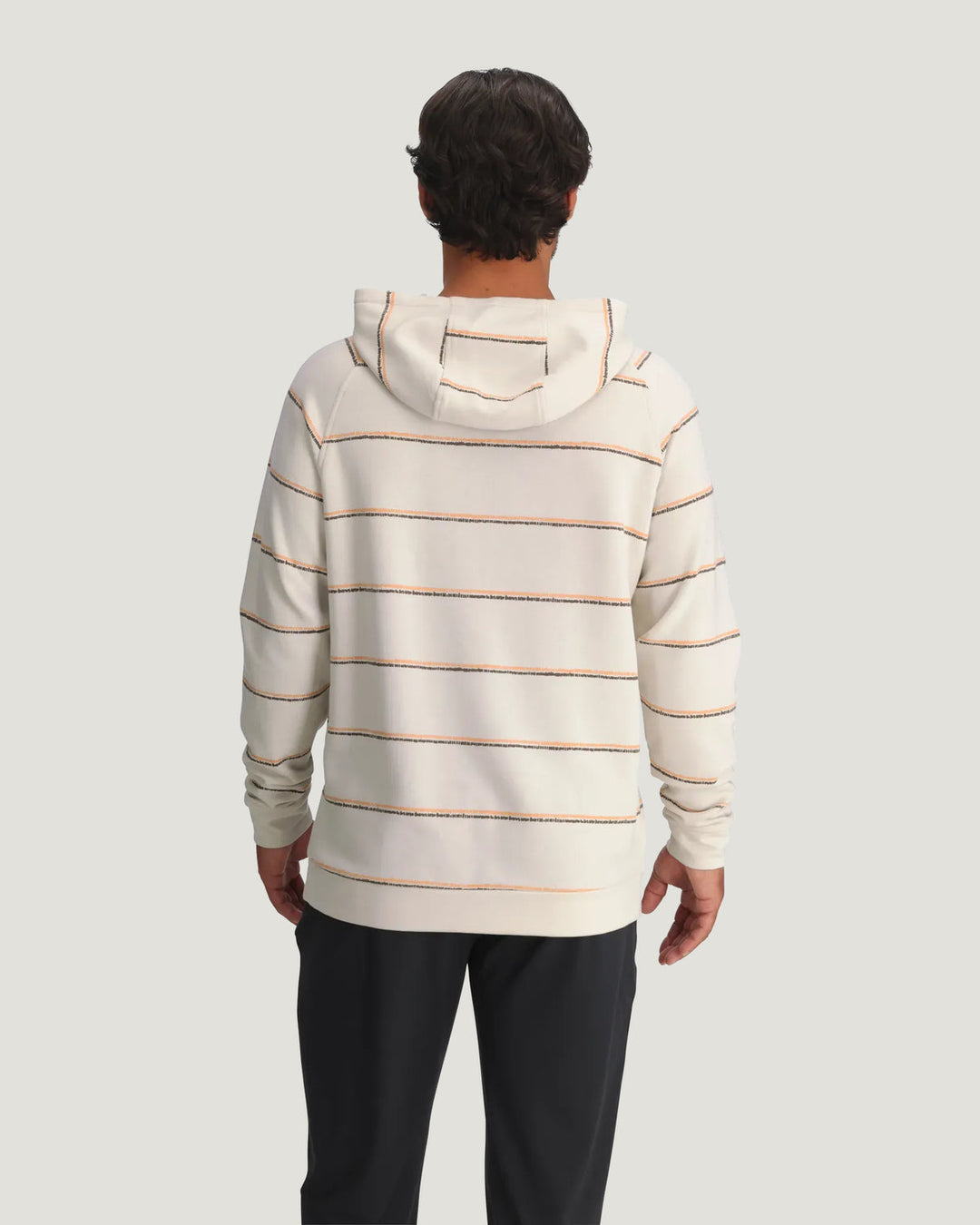 Free Fly Men's Bamboo Lightweight Fleece Hoodie: Dash Double Stripe Birch