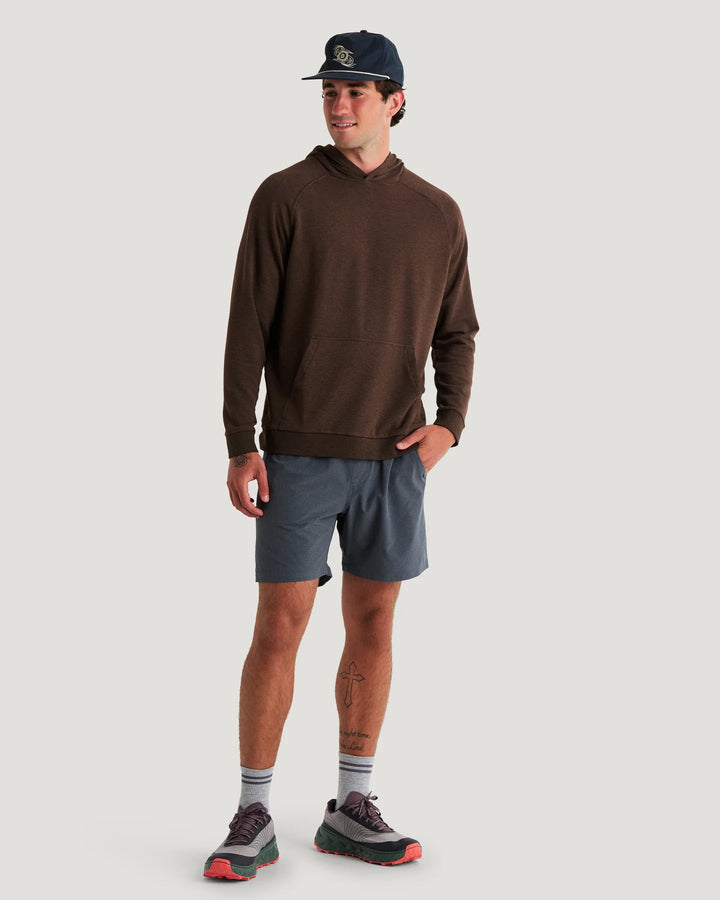 Free Fly Men's Bamboo Lightweight Fleece Hoodie: Heather Dark Brown