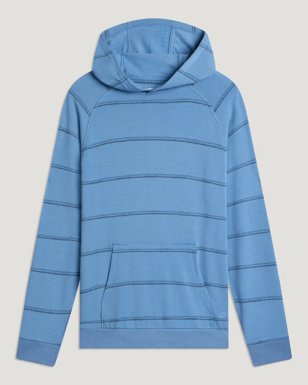 Free Fly Men's Bamboo Lightweight Fleece Hoodie: Dash Double Stripe Windward Blue