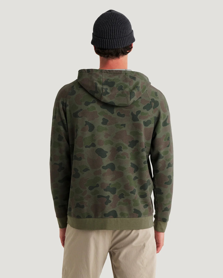 Free Fly Men's Bamboo Lightweight Fleece Hoodie: Vintage Camo Oil Green