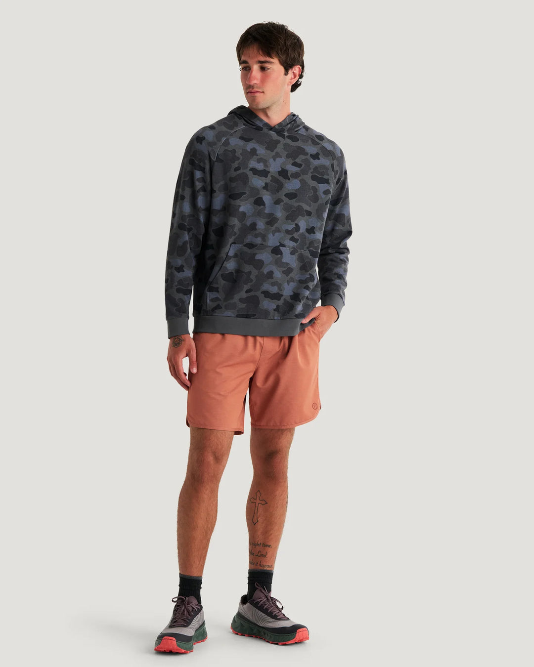 Free Fly Men's Bamboo Lightweight Fleece Hoodie: Vintage Camo Black