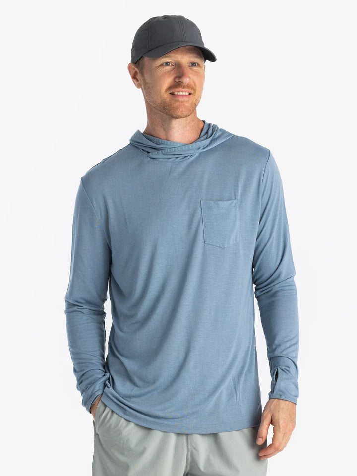 Free Fly Men's Bamboo Lightweight Hoodie: Blue Fog