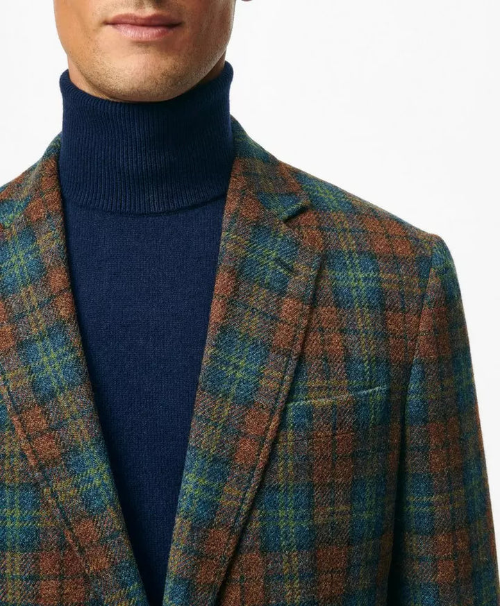 Brooks Brothers Classic Fit Sport Coat in Plaid Shetland Wool Tweed