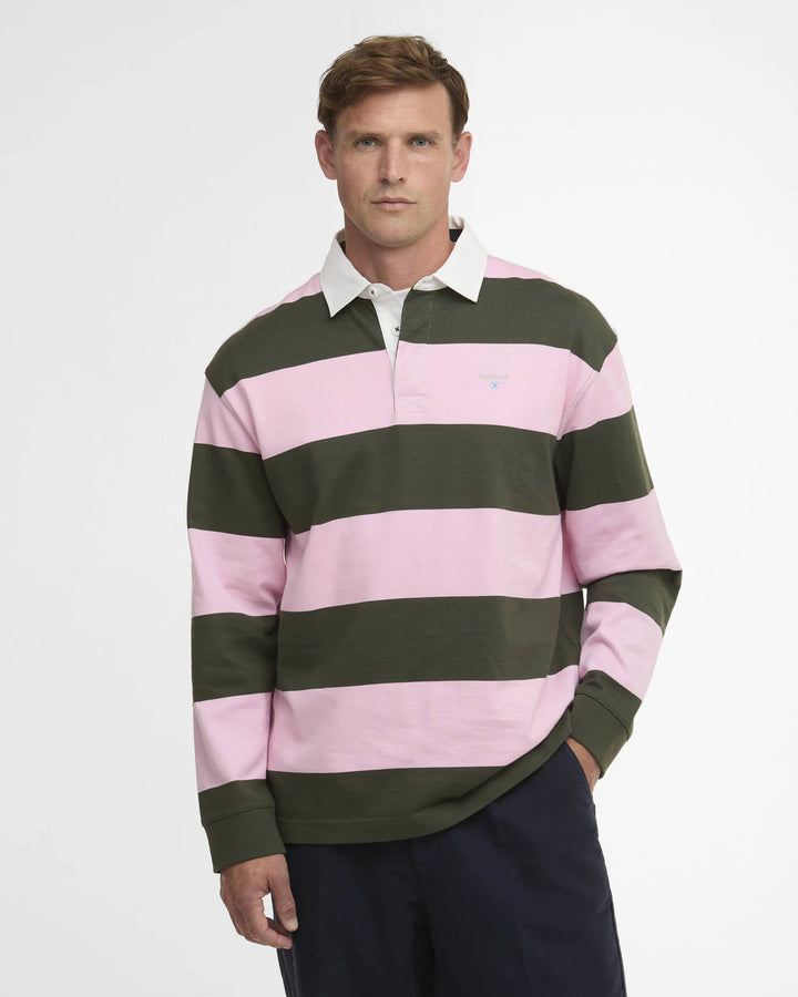 Barbour Men's Broome Rugby Shirt: Pink